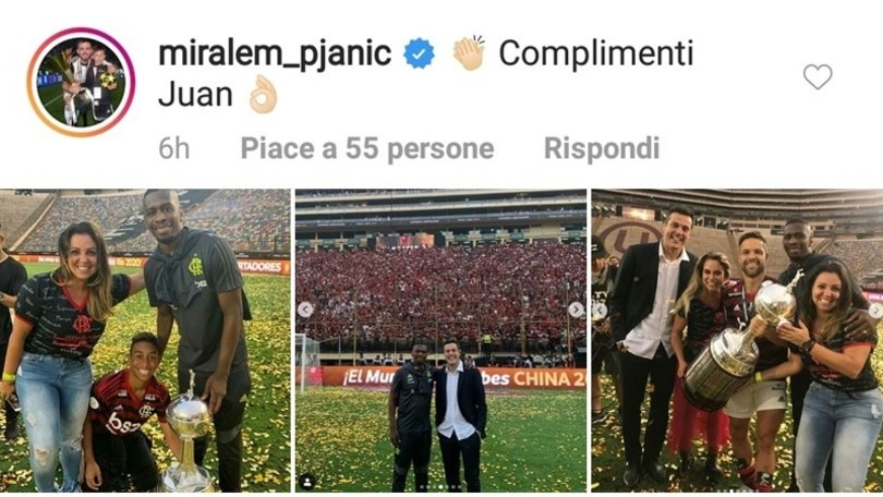 Flamengo, Juan festeggia con Diego e Julio Cesar: Pjanic si congratula