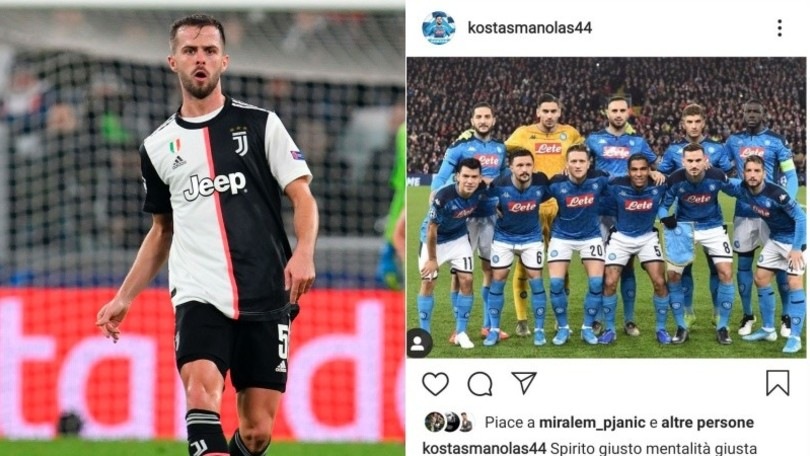 Manolas: "Spirito e mentalità, avanti Napoli". E Pjanic mette il like