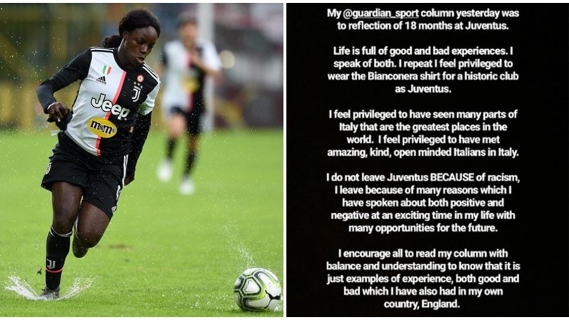 Juve, Aluko: "Non vado via a causa del razzismo. Vestire questa maglia? Un privilegio"