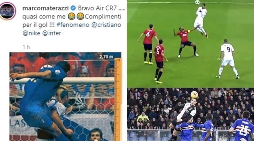 Materazzi: "Bravo Air CR7, quasi come me!". Ma Ronaldo ha fatto meglio