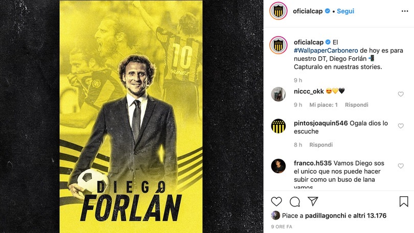 L'ex interista Forlan sulla panchina del Penarol