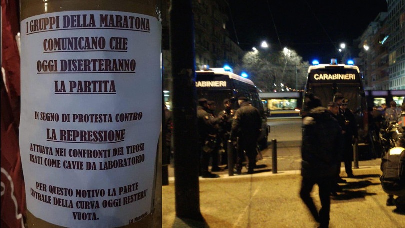Toro, la protesta dei tifosi. Mezza Maratona resta vuota: ecco il manifesto