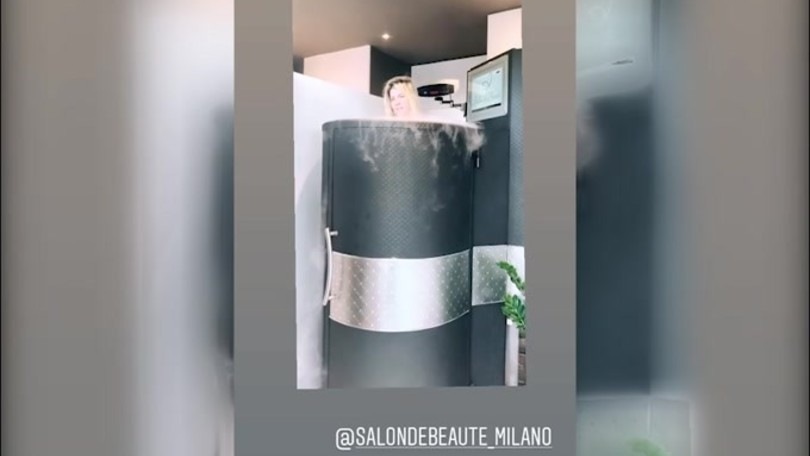 Wanda Nara in forma con la criosauna