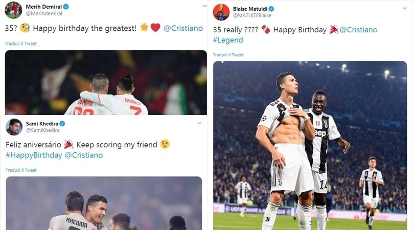 Ronaldo compie 35 anni, i messaggi dei compagni di squadra