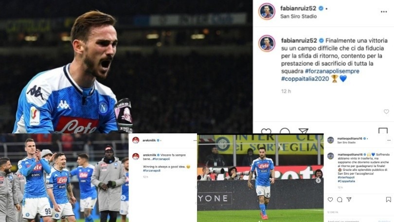Napoli, che festa sui social dopo la vittoria in Coppa Italia contro l'Inter