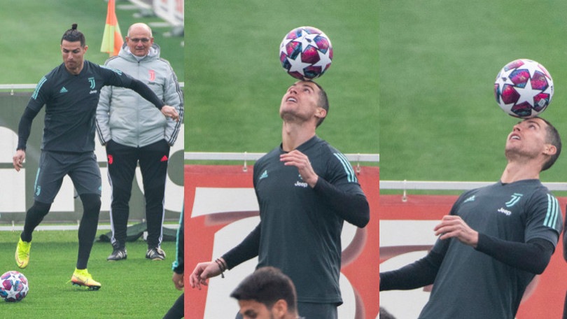 Juve, Ronaldo scalpita per il Lione: show in allenamento