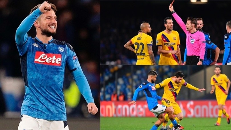 Messi arginato e rosso a Vidal: Mertens fa sperare il Napoli