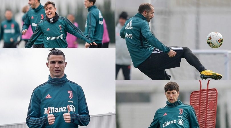 Juventus, riecco Chiellini in gruppo! Ronaldo e Dybala pronti per l'Inter