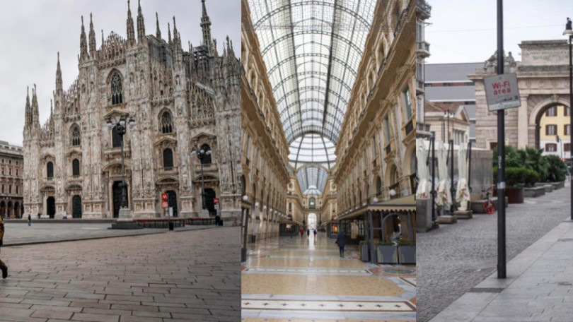 Milano, città deserta per l’emergenza coronavirus