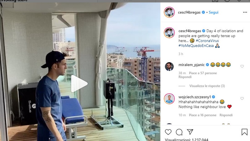 Fabregas, vaffa al vicino di casa. Pjanic e Szczesny se la ridono