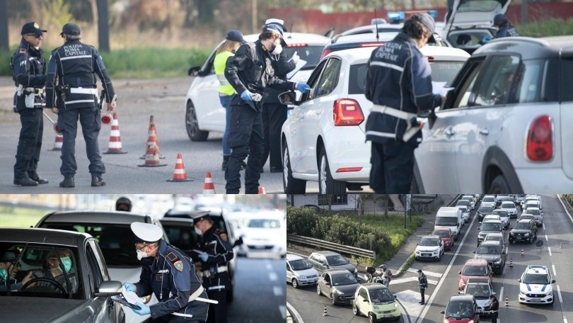 Coronavirus, auto in coda a Roma: aumentano i controlli