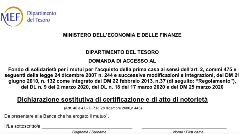 Coronavirus, nuovo modulo mutuo: scarica il pdf