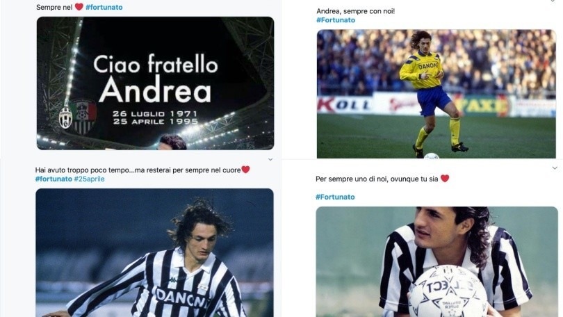 Juve, 25 anni senza Andrea Fortunato: il ricordo sui social