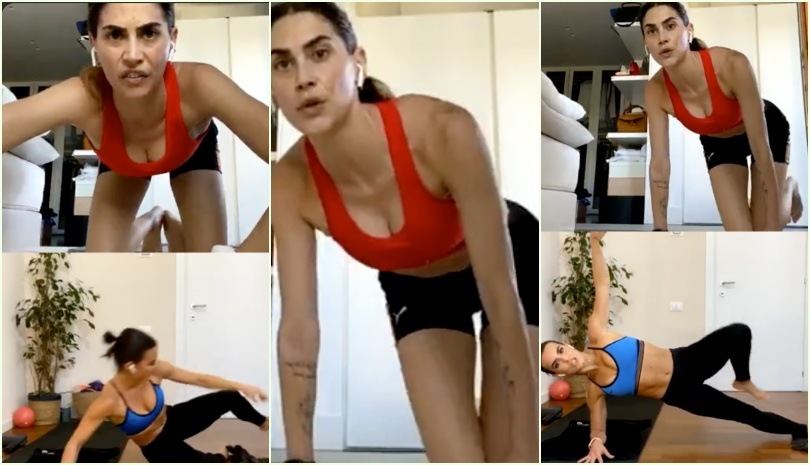 Melissa Satta, allenamento intenso in diretta su Instagram