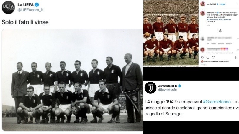 Dalla Juve alla Uefa, tutti uniti nel ricordo del Grande Torino