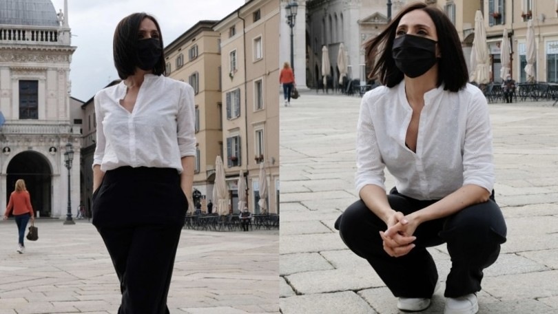 Ambra Angiolini con la mascherina: documentario sul Coronavirus