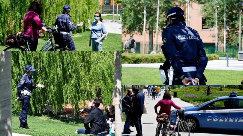 Coronavirus, parchi pieni a Milano: controlli della polizia