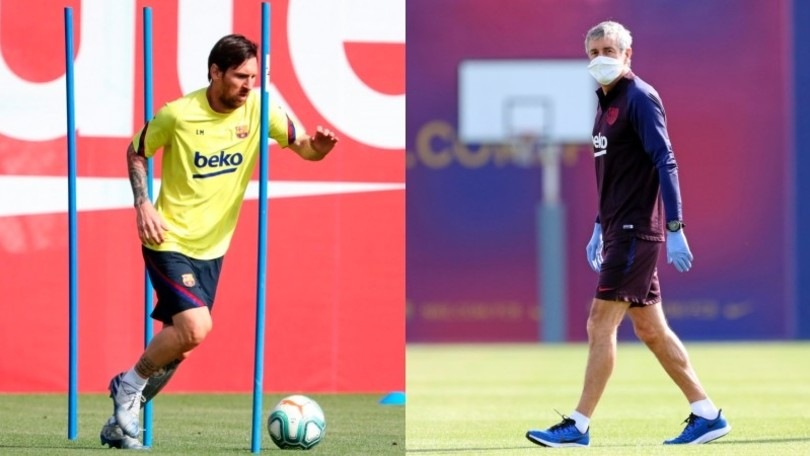 Barcellona: Messi riassaggia il campo, Setien con la mascherina