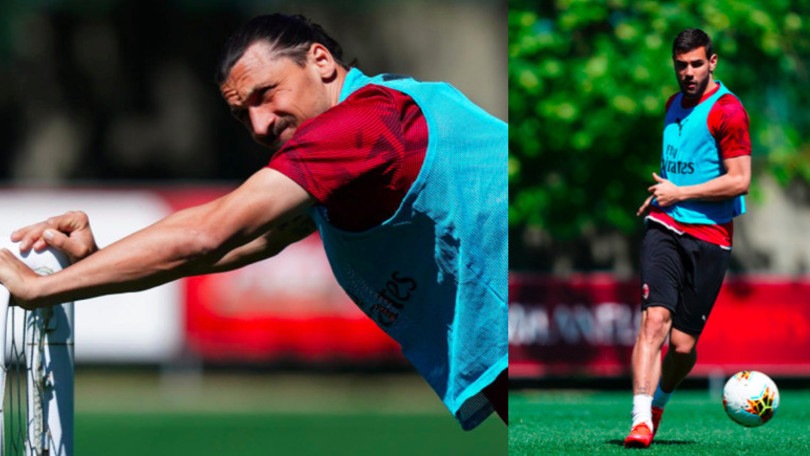 Milan, Ibrahimovic si ferma: la smorfia in allenamento