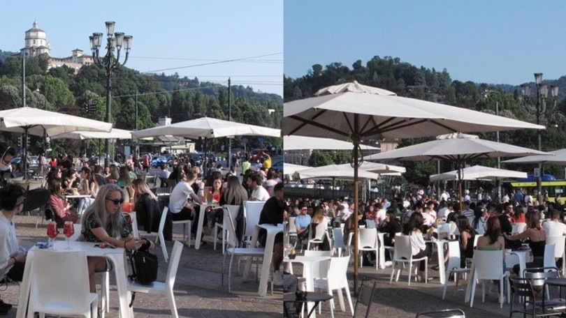 Coronavirus, Fase 2 a Torino: folle per gli aperitivi, poche le mascherine