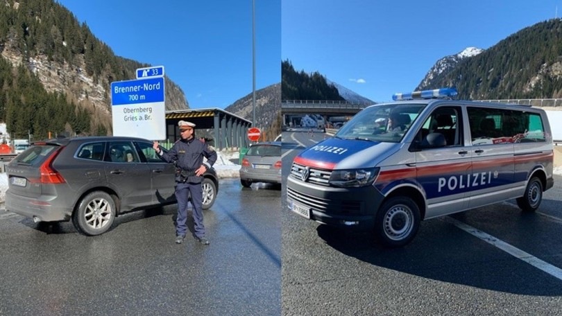 Coronavirus, la polizia austriaca al Brennero: controlli serrati