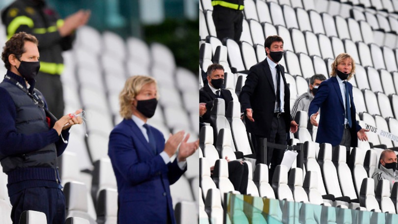 Juve-Milan, Nedved e Agnelli sugli spalti con la mascherina