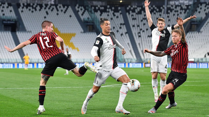 Juve-Milan 0-0: Cristiano Ronaldo sul palo, ma Sarri è in finale di Coppa Italia