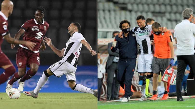 Torino-Udinese, Mandragora in lacrime dopo il ko al ginocchio