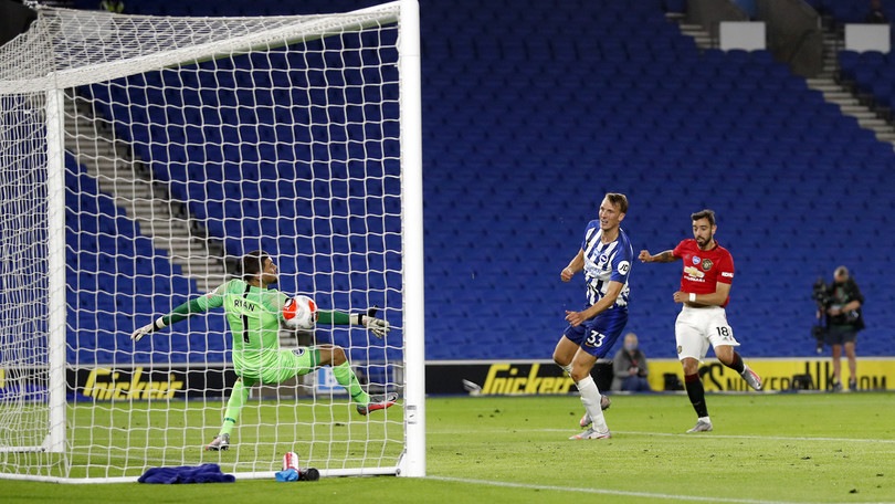 Bruno Fernandes show, il Manchester United piega il Brighton