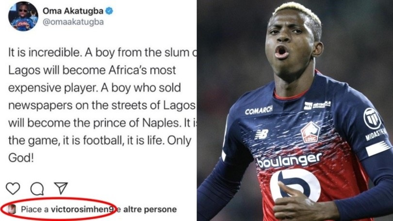 Osimhen al Napoli: ecco il like social che fa impazzire i tifosi