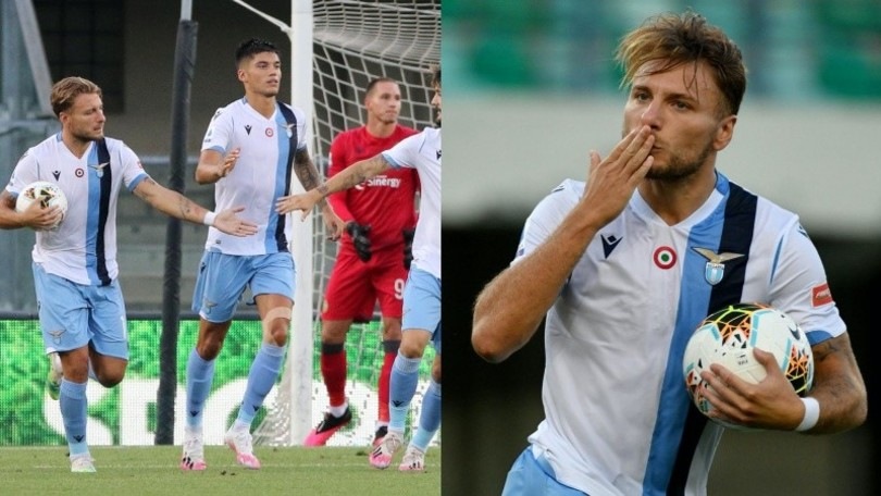 La Lazio vola con cinque gol al Verona. Immobile fa tripletta
