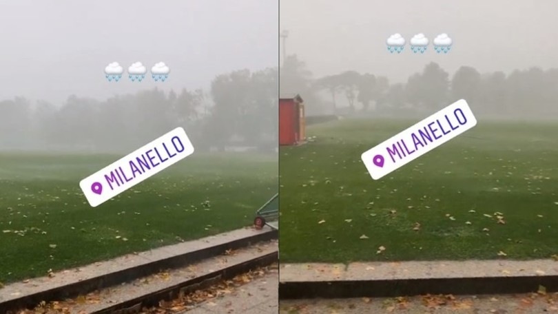 Milan, forte temporale a Milanello: raffiche di vento ed alberi caduti