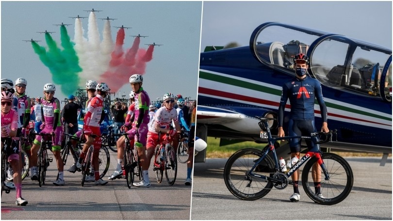 Frecce Tricolori show al Giro d’Italia con Filippo “Top” Ganna