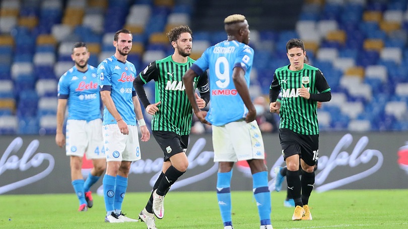 Napoli-Sassuolo 0-2, il tabellino