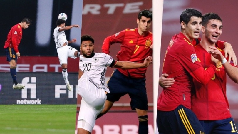 Morata, che gol con la Spagna: l'incornata batte Neuer!