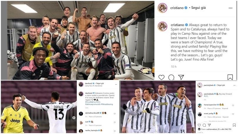 Juve, la gioia social dei ragazzi di Pirlo per l'impresa di Barcellona