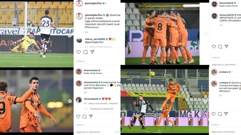 Juve, che poker al Parma! Da Buffon a Ronaldo, festa grande sui social