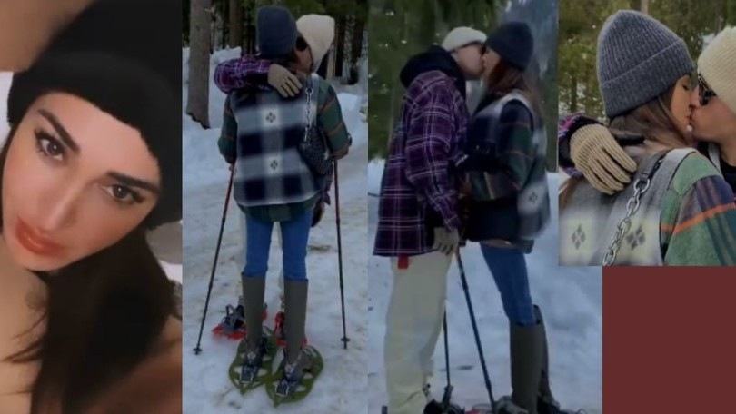 Belen, baci caldi sulla neve. Ai piedi qualcosa di particolare...