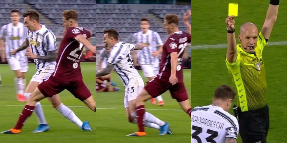 La simulazione di Bernardeschi: cade in area al 92' e viene ammonito