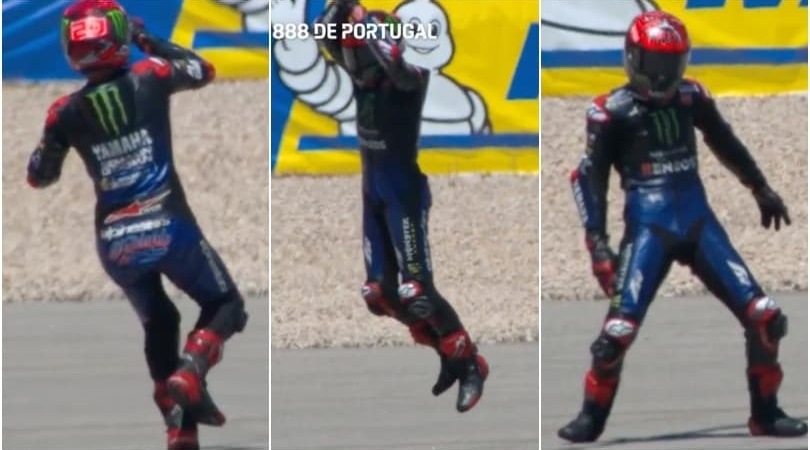 Quartararo esulta come Cristiano Ronaldo a Portimao
