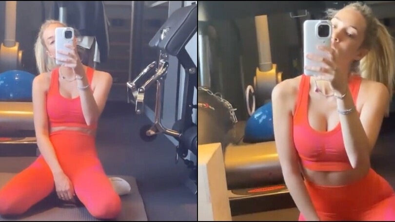 Alice Campello, allenamento in rosso