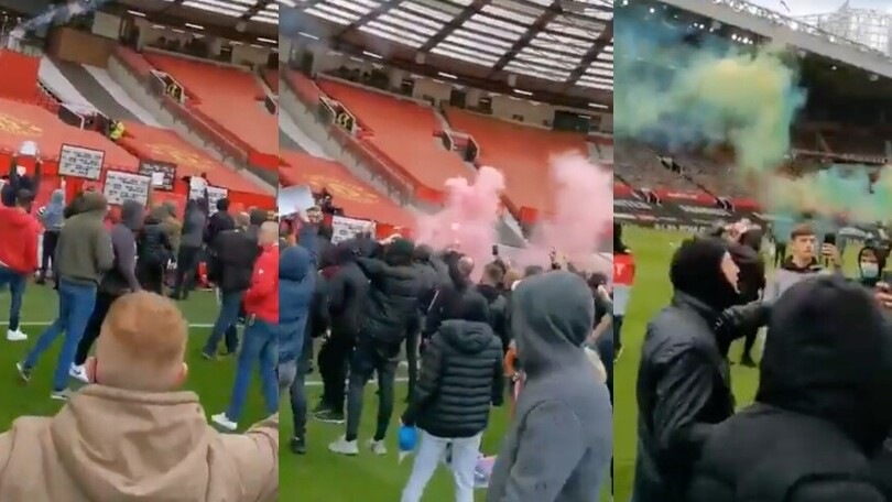 I tifosi del Manchester United invadono l'Old Trafford