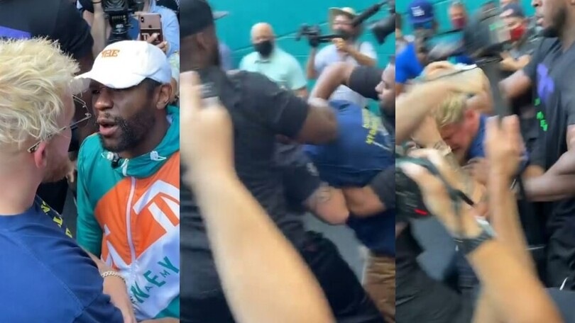 Jake Paul gli ruba il cappello: scoppia la rissa con Floyd Mayweather!