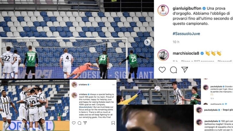 Juve, da Buffon a Ronaldo. La carica social dopo il 3-1 al Sassuolo