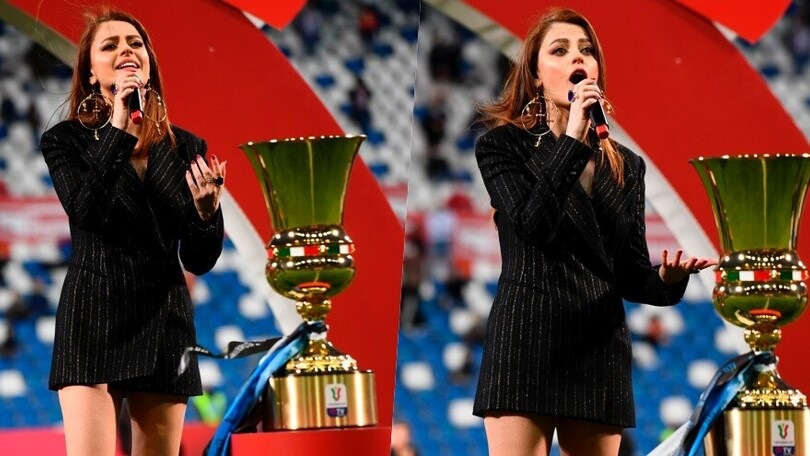Annalisa canta l'inno: che show per la finale Atalanta-Juve!