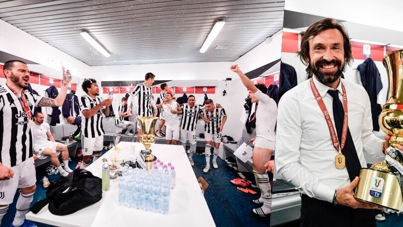 Juve, festa grande negli spogliatoi dopo la vittoria della Coppa Italia!