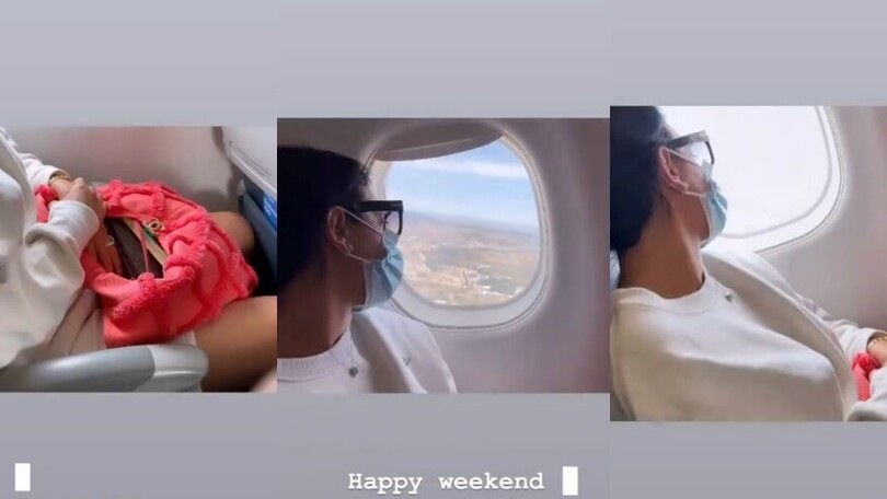 Lady Ronaldo, viaggio in aereo: "Buon weekend"