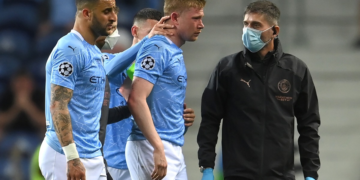 De Bruyne, diagnosi dell'infortunio: setto nasale e orbita fratturata