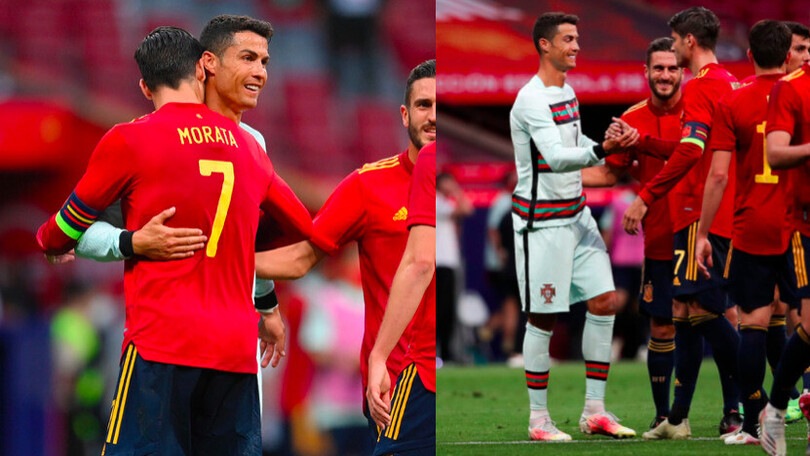 Morata-Ronaldo, che abbraccio dopo Spagna-Portogallo