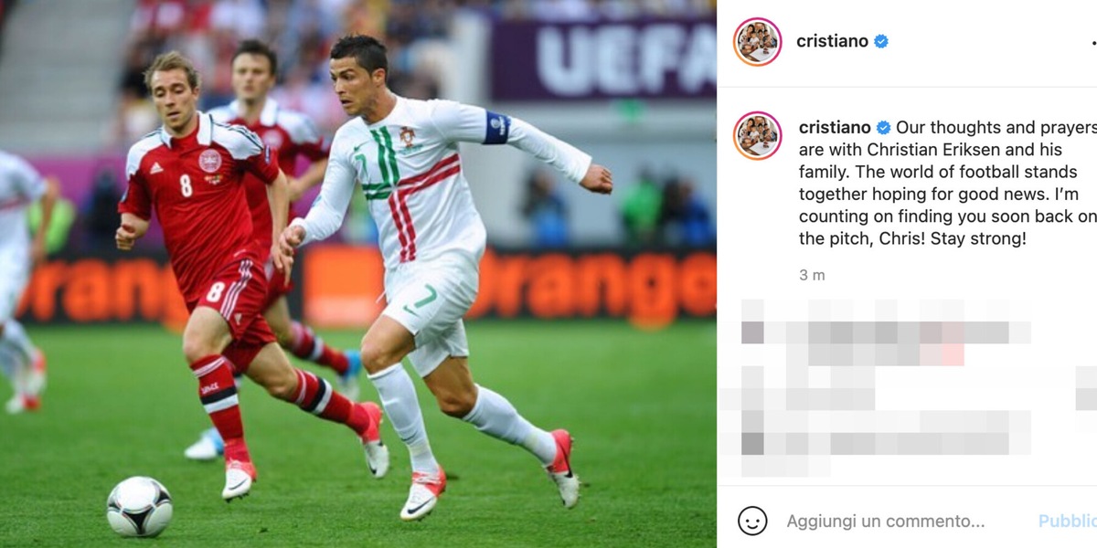 Eriksen, le preghiere di Cristiano Ronaldo: "Ti aspetto in campo"